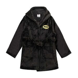 Batman Childrens/Kids Logo Sherpa Fleece Bathrobe / Black/Yellow